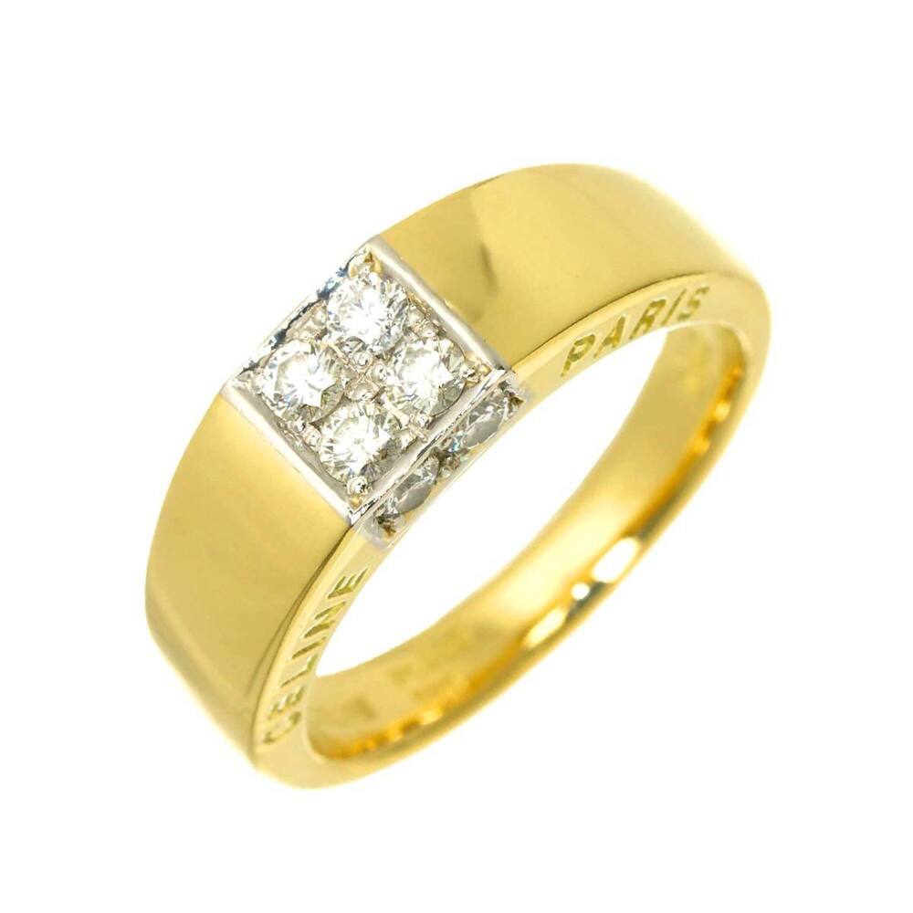 Celine CELINE 1 Ring, 0.40ct Diamond, 18K YG Yellow Gold, Pt Platinum 750, Di...
